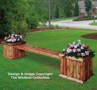 Product Image of Landscape Planter Bench Woodworking Plan 