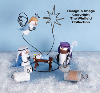 Miniature Snowman Nativity Woodcraft Pattern          