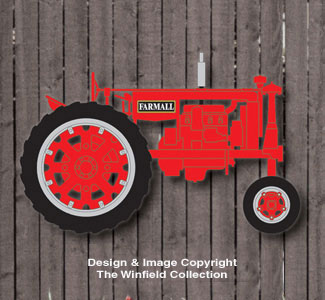 Product Image of Small Farmall Tractor Wall Decor Woodcraft Pattern