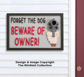 Product Image of Beware of Owner Sign Woodcraft Pattern