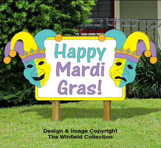 Product Image of Mardi Gras Sign Woodcraft Pattern