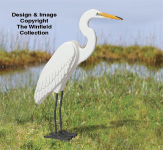 3D Life-Size Egret Wood Pattern