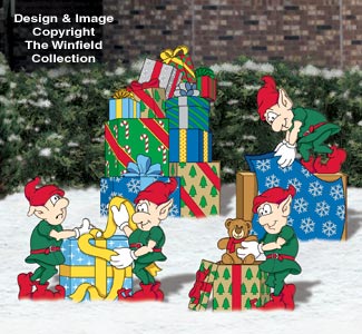 Product Image of Gift Wrapping Elves Woodcraft Pattern