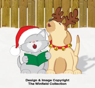 Product Image of Caroling Kitten and Puppy Woodcraft Pattern