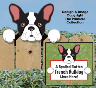 French Bulldog Fence Peeker Pattern