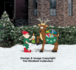 Gift-Hauling Reindeer Color Poster