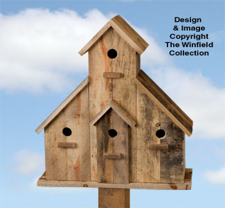 Product Image of Pallet Wood 4-Room Birdhouse Plan