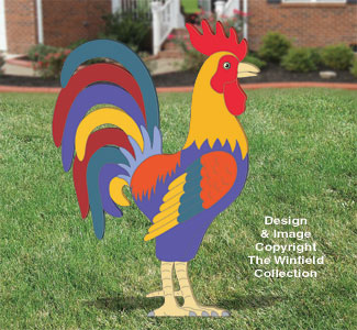 Large Proud Yard Rooster Woodcraft Pattern