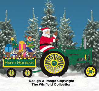 Product Image of Waving Side View Santa #2, Tractor and Wagon Pattern Set