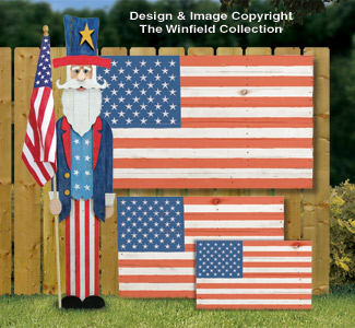 Pallet Wood Flags & Uncle Sam Pattern Set