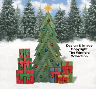 Pallet Wood Fir Tree and Gifts Pattern Set