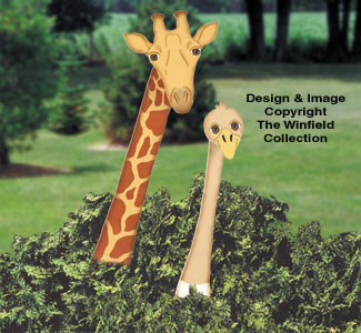 Giraffe & Ostrich In The Bush Patterns