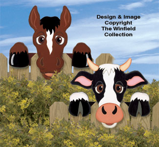 Product Image of Cow & Horse Fence Peekers Wood Plan 