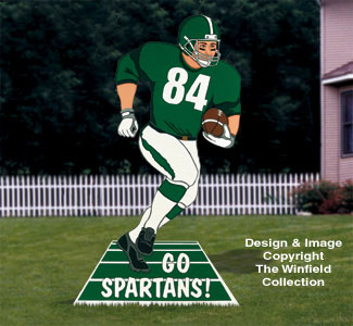 Product Image of Go Team Football Sign Woodcraft Pattern
