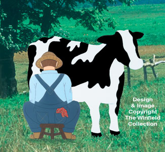 Product Image of Farmer Milking Cow Woodcraft Pattern