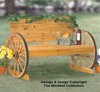 Product Image of Wagon Wheel Bench Wood Project Plan