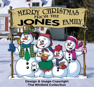 Snow Family Greeting Pattern