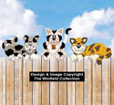 Layered Fence Cats Pattern