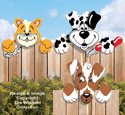 Cat & Dogs Fence Peepers Pattern