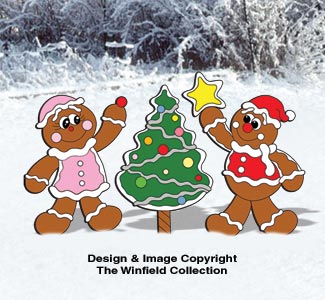 Gingerbread Tree and Kids Pattern