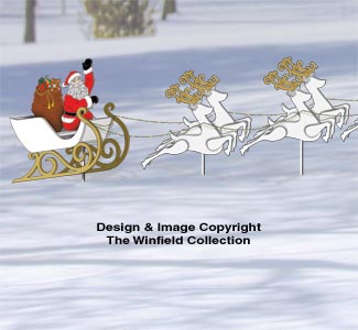Flying Reindeer, Sleigh and Santa Pattern Set