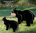3D Black Bear Family Pattern