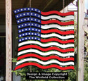 Patriotic Shade Screen Waving Flag Pattern