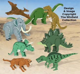 3D Dinosaurs Pattern Set