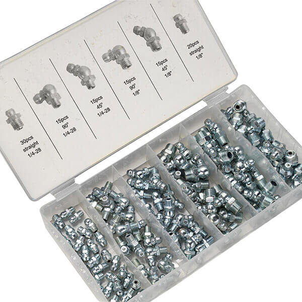 110 pc Hydraulic Grease Fitting Fittings Zerk Set SAE Standard