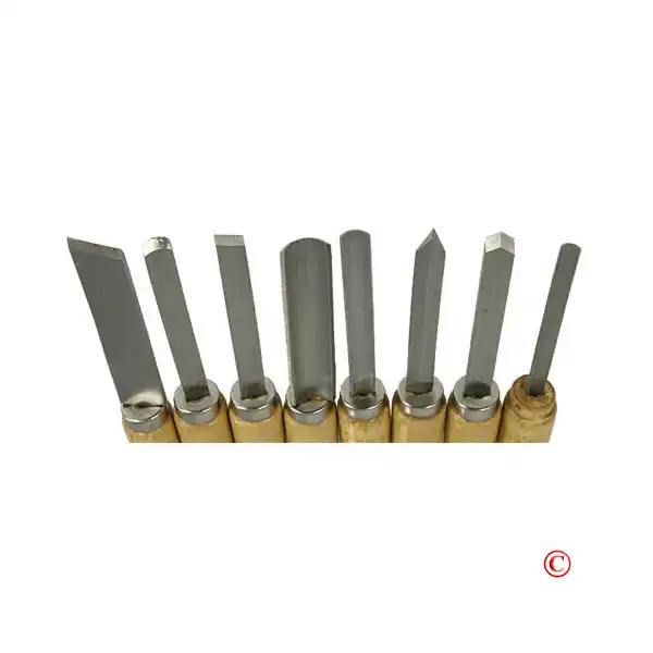 8 Piece Wood Chisel Woodworking Lathe Hand Tool Set - Includes