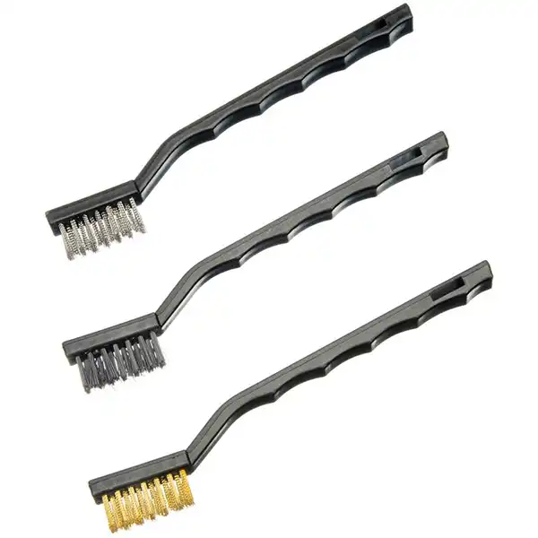 3 pc Detail Wire Brushes Plastic Handle