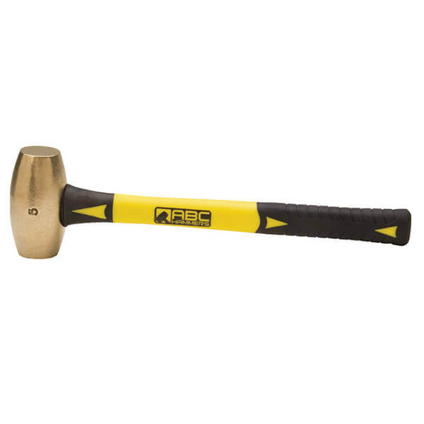 ABC Hammers 5 lb. Brass Hammer 14 Fiberglass Handle ABC5BF