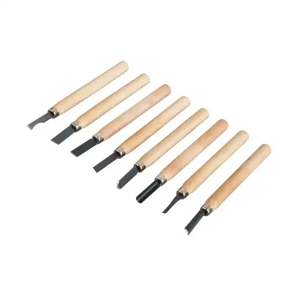 Mini Wood Handle Woodworking Carving Chisel Set, 8 Piece, Chisels
