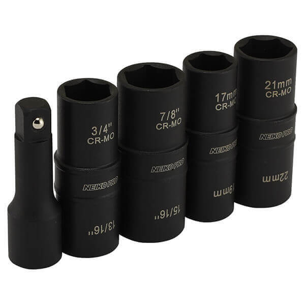Neiko 5 pc 1/2 Thin Wall Impact Socket Set 02282B