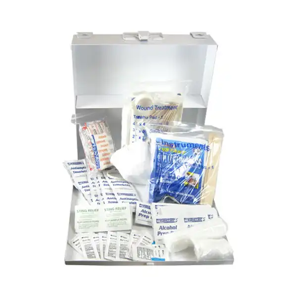 First Aid Kit with Metal Box 208 Pc. 50 Person OSHA