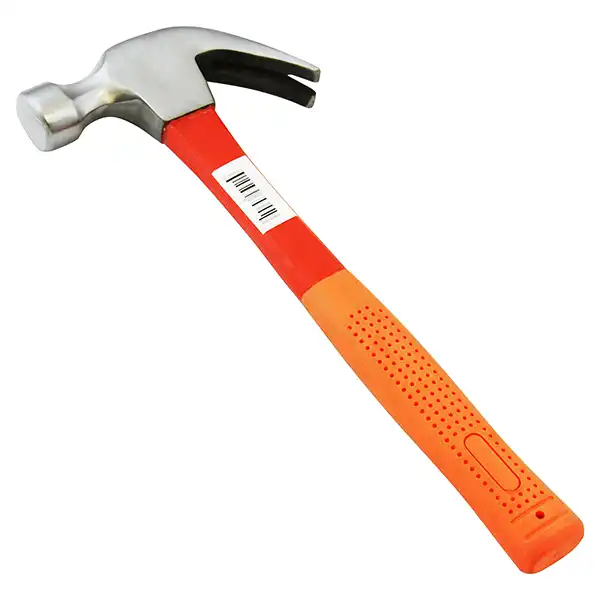 Heavy Duty Curved Claw Hammer with Fiberglass Handle - 16 oz