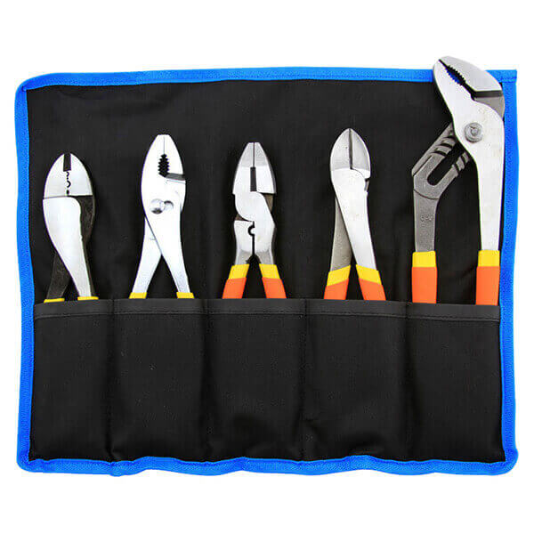5 Pc Plier Set Heavy Duty Soft Grip Nickel Finish