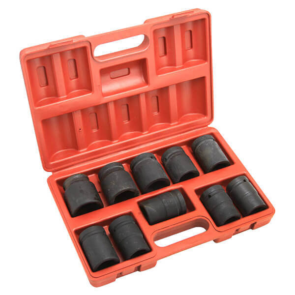 10 Pc. 1 Inch Shallow Impact SAE Standard Socket Wrench Set