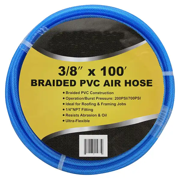 3/8 Inch x 100 Ft Braided PVC Air Hose