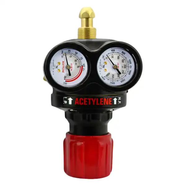 Welding Gas Regulator Single Stage Acetylene Dual Gauge Pro