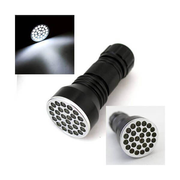 Pocket Flashlight Mini LED Aluminum Light 28 LEDs Black