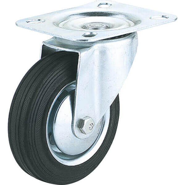 Steelex 4 Caster Black Rubber Swivel Wheel 150 lbs. D2538