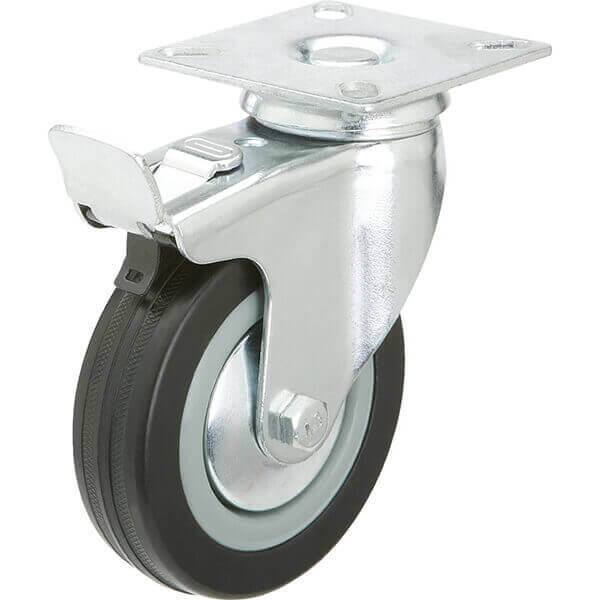 Steelex 4 Black Rubber Swivel Caster 175 lb. D3501