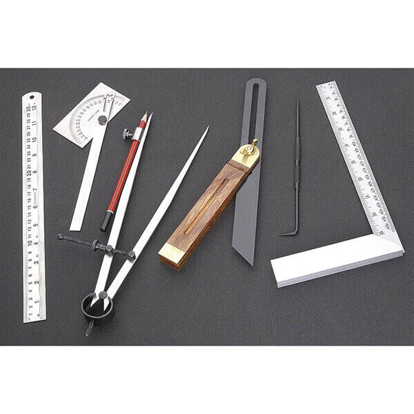 Shop Fox 7 pc. Woodworking Measuring Kit Square Gauge D4091