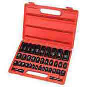 38 piece Impact Socket Set Duometric Combination SAE Metric
