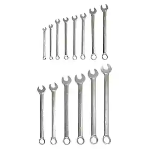 Combination Wrench Set 14 piece Polished Long SAE