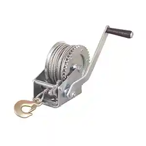 Hand Cable Winch 1200 lb Capacity Crank Geared