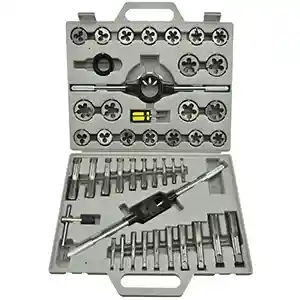 Tap and Die Set 45 Pc. Metric High Speed Steel Alloy with Case