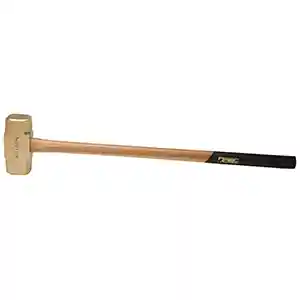 14 lb. Brass Hammer 32" Wood Handle Non Slip Grip ABC Hammers ABC14BW