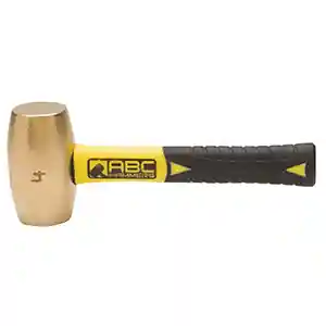 4 lb. Brass Hammer 8" Non Slip Fiberglass Handle ABC4BFS ABC Hammers